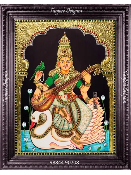 Saraswathi Authentic Tanjore Style Painting